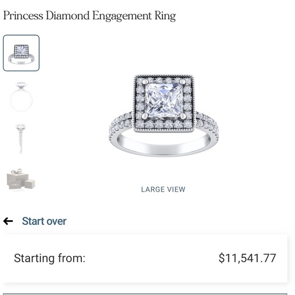 GIA Stunning Princess Diamond wedding ring - Picture 8 of 8